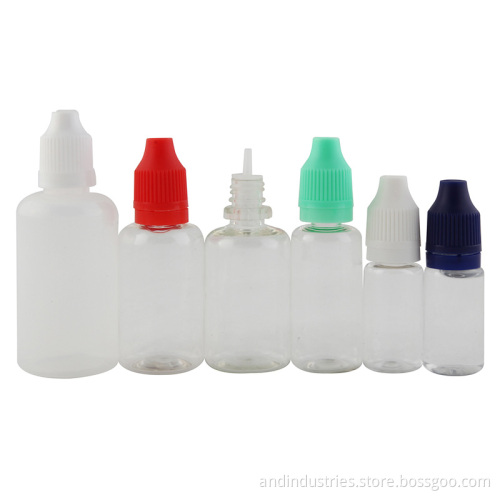 Factory Price 10/15/20/30ml PE/Pet Childproof Plastic Bottle with Long Tin Tip